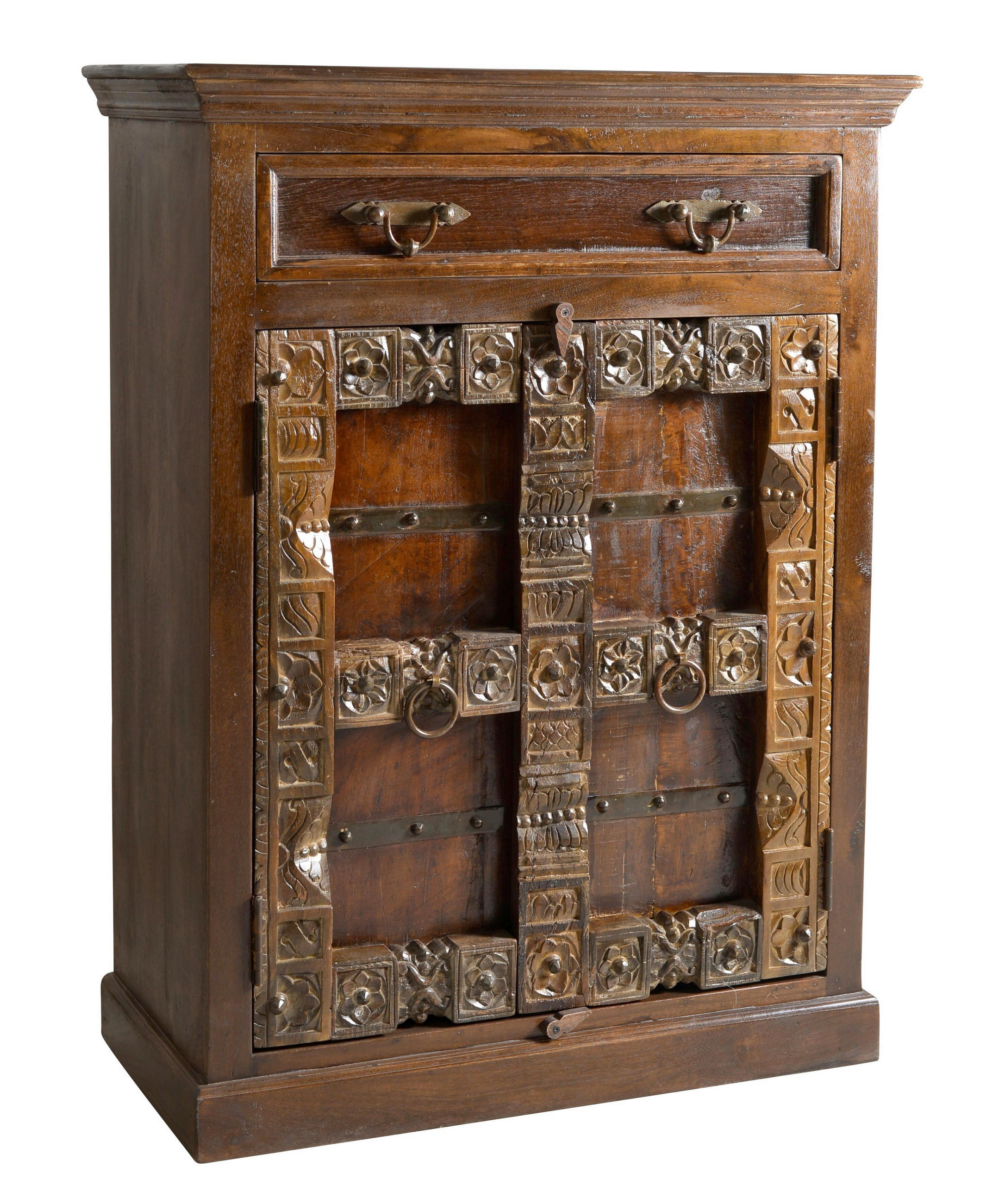 HIGHBOARD , 90/120/45 cm, 1 Schublade(n)  - Messingfarben/Braun, Design, Holz/Metall (90/120/45cm) - MID.YOU