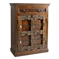 HIGHBOARD , 90/120/45 cm, 1 Schublade(n)  - Messingfarben/Braun, Design, Holz/Metall (90/120/45cm) - MID.YOU