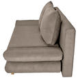 SCHLAFSOFA Cord Taupe  - Taupe/Buchefarben, KONVENTIONELL, Holz/Textil (200/75/85cm) - Carryhome