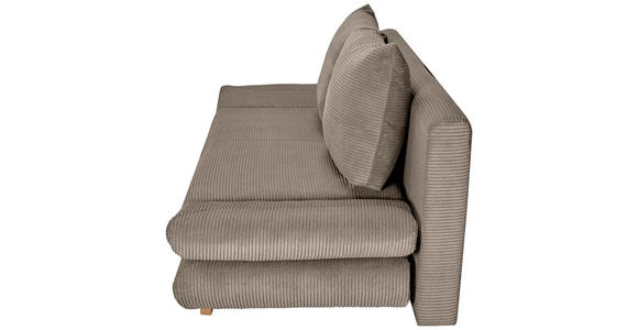 SCHLAFSOFA Cord Taupe  - Taupe/Buchefarben, KONVENTIONELL, Holz/Textil (200/75/85cm) - Carryhome