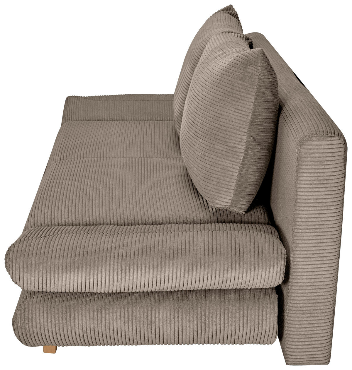 SCHLAFSOFA  mit Schlafen auf Sitzhöhe, haustierfreundlicher Bezug Cord Taupe  - Taupe/Buchefarben, KONVENTIONELL, Holz/Textil (200/75/85cm) - Carryhome