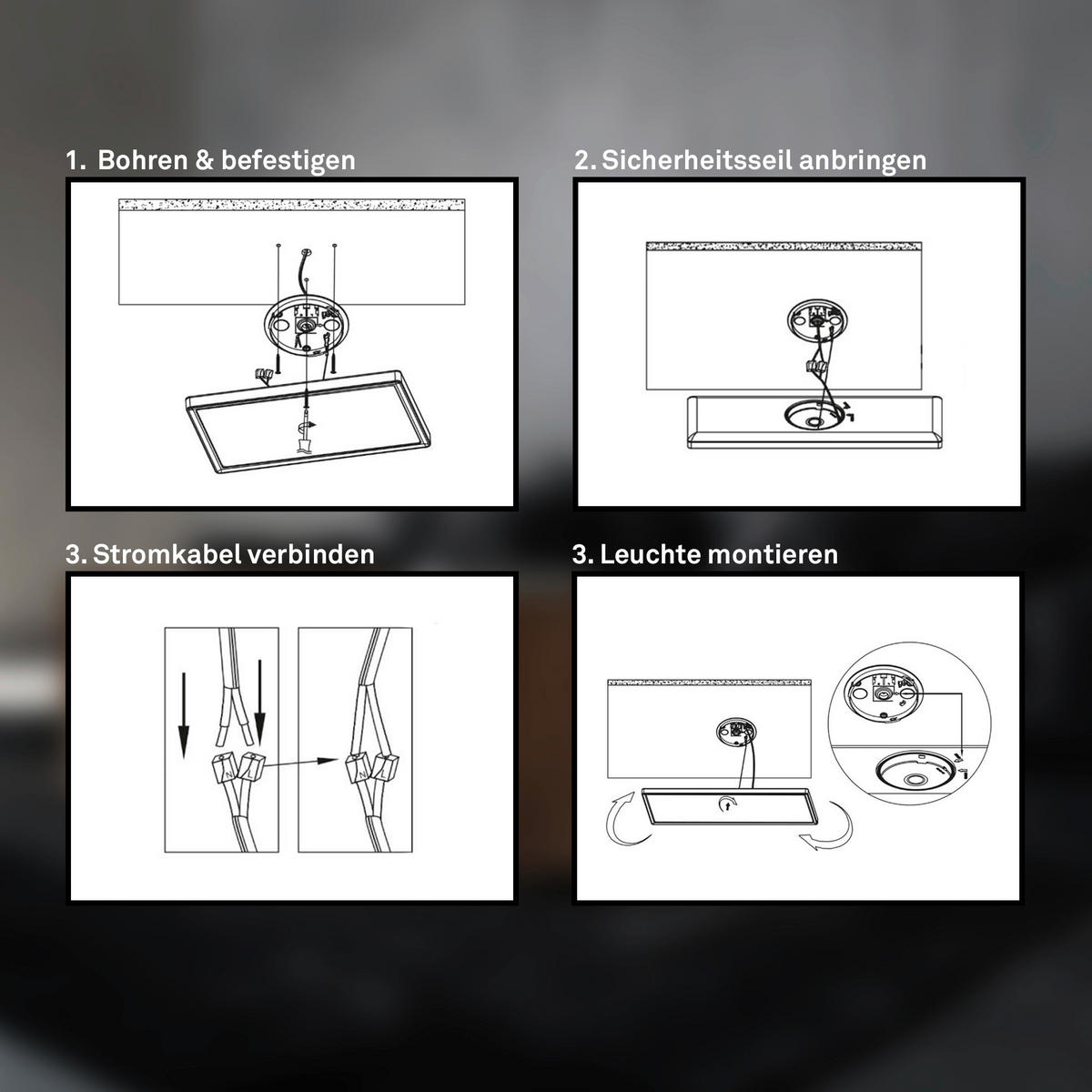 LED-PANEEL 58/20/3 cm   - Schwarz, Design, Kunststoff (58/20/3cm)