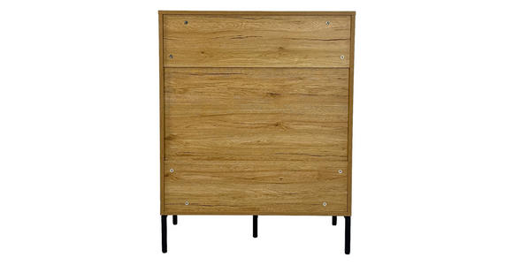 KOMMODE WABI  in 80/101/40 cm  - Eichefarben/Schwarz, Design, Holz/Holzwerkstoff (80/101/40cm) - Xora