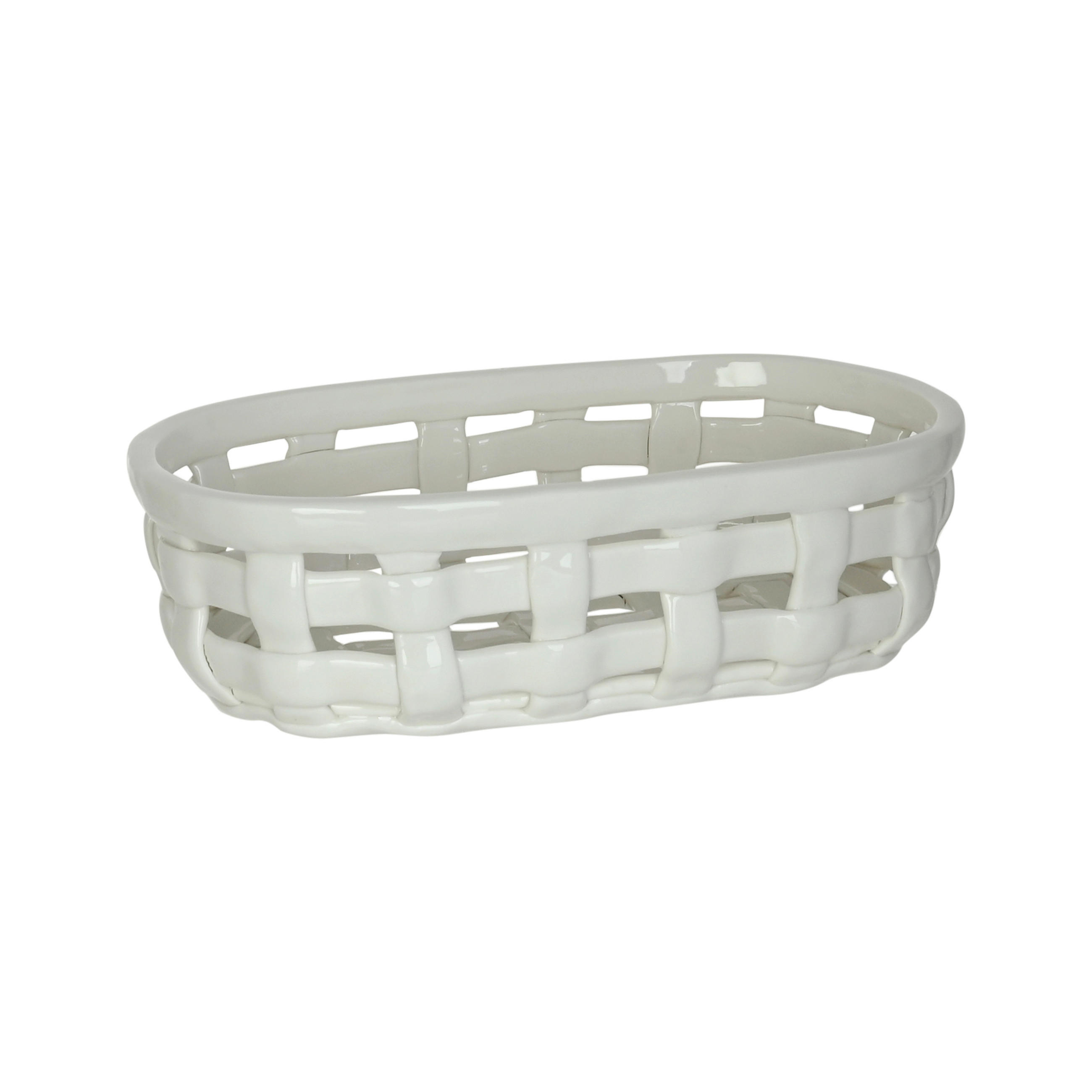 AUFBEWAHRUNGSKÖRBCHEN  - Weiß, Basics, Keramik (25/15/7,5cm)