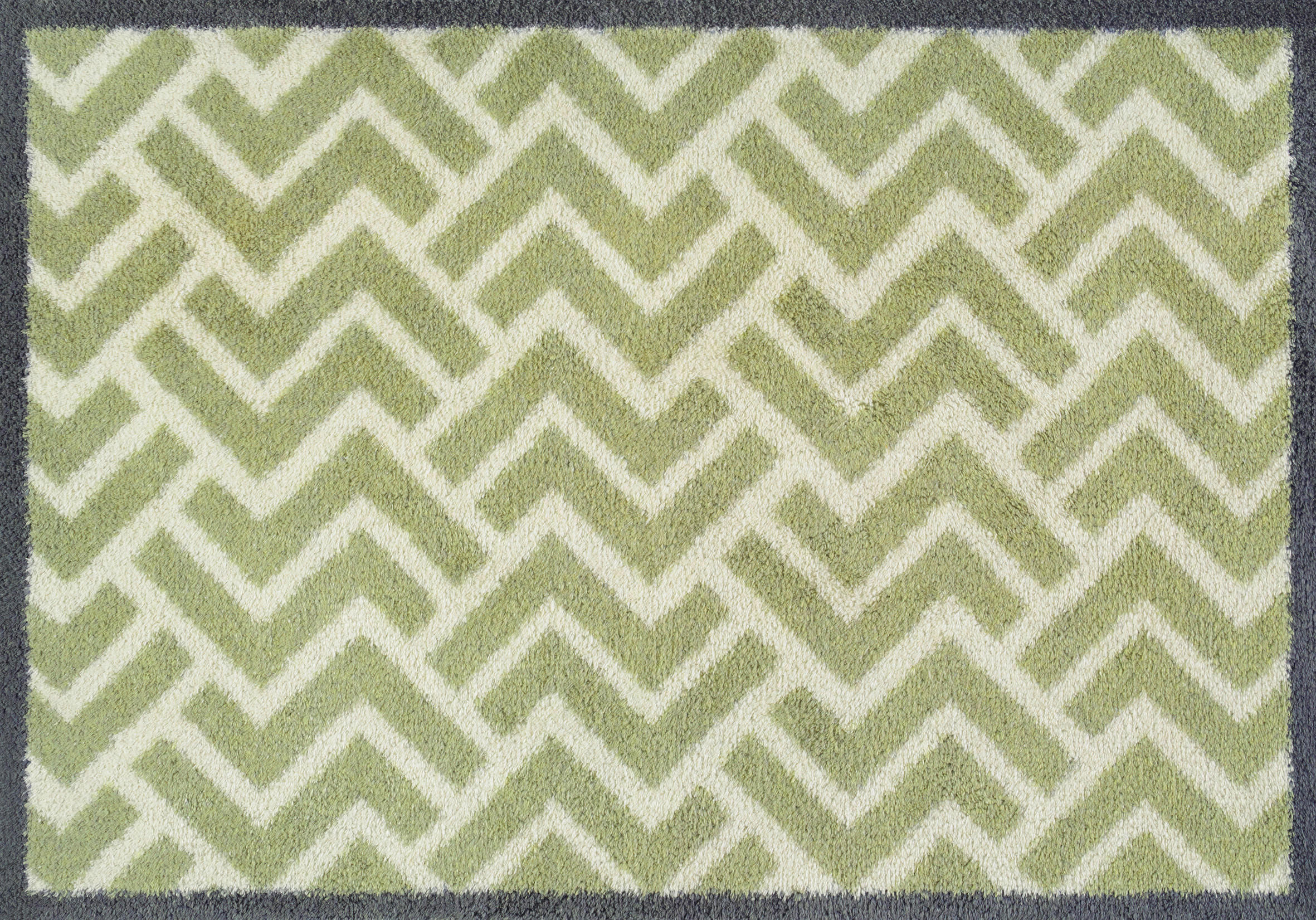 FUßMATTE 60/85 cm Herringbone  - Grün, Trend, Kunststoff/Textil (60/85cm) - wash+dry