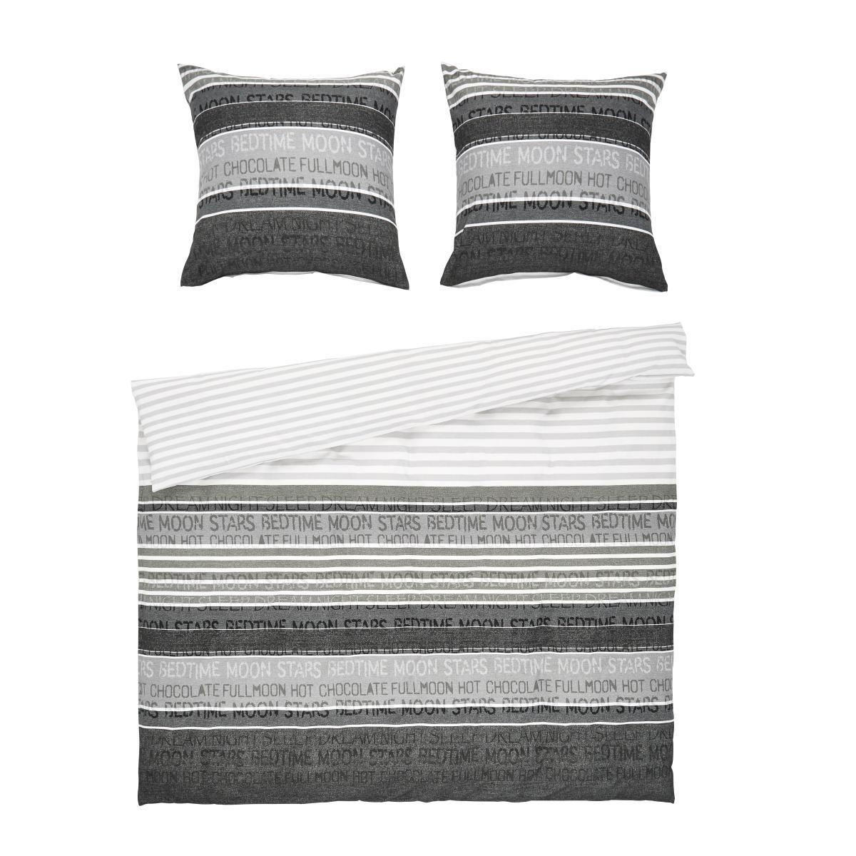 BETTWÄSCHE 240/220 cm Davos Biber  - Beige/Weiß, Basics, Textil (240/220cm) - Janine
