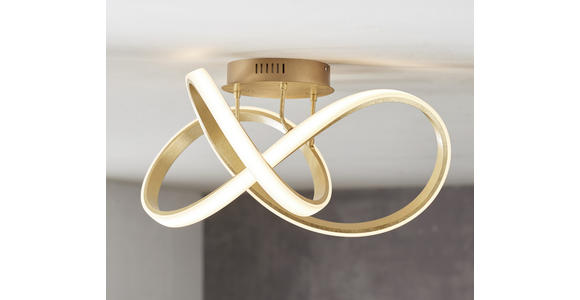 LED-DECKENLEUCHTE 49 W - Goldfarben, Design, Kunststoff/Metall (59/29/59cm) - Ambiente