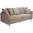 BIGSOFA  in Cord Taupe  - Taupe/Schwarz, Design, Textil/Metall (226/91/103cm) - Carryhome