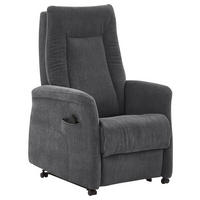 FERNSEHSESSEL  mit Relaxfunktion, Aufstehhilfe, Rücken echt Chenille Anthrazit  - Anthrazit/Grau, KONVENTIONELL, Kunststoff/Textil (78/115/90cm) - Hukla