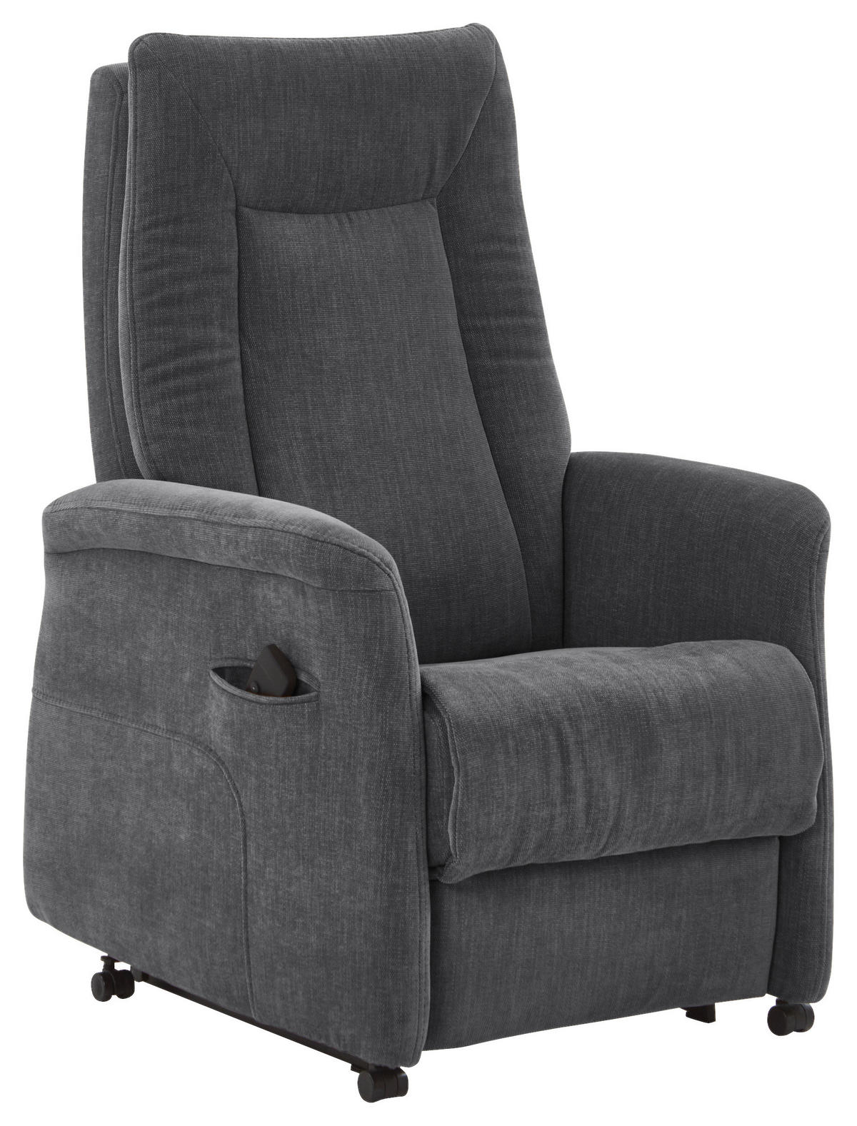 FERNSEHSESSEL  mit Relaxfunktion, Aufstehhilfe, Rücken echt Chenille Anthrazit  - Anthrazit/Grau, KONVENTIONELL, Kunststoff/Textil (78/115/90cm) - Hukla