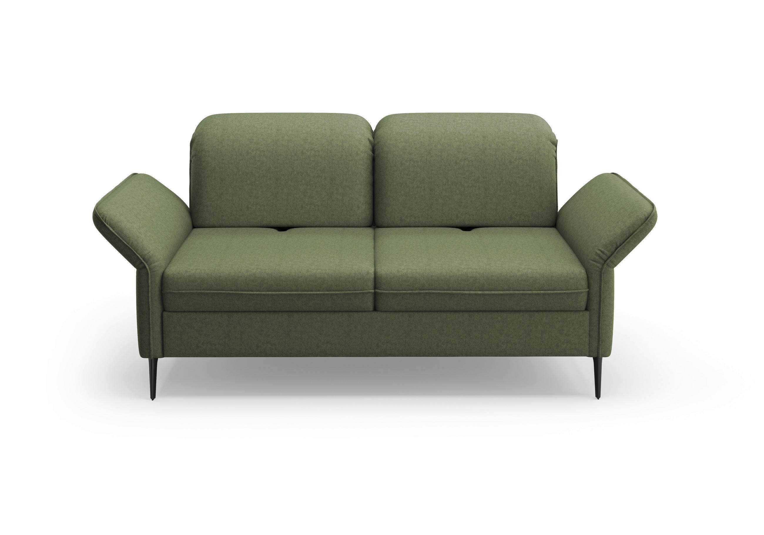 2,5-SITZER in Flachgewebe Olivgrün  - Schwarz/Olivgrün, Konventionell, Textil/Metall (189/92/123cm) - Sit & More