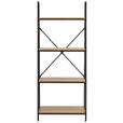 REGAL Naturfarben, Schwarz  - Schwarz/Naturfarben, Basics, Holzwerkstoff/Metall (60,5/148,5/34cm) - Xora