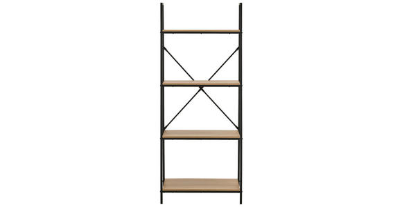 REGAL Naturfarben, Schwarz  - Schwarz/Naturfarben, Basics, Holzwerkstoff/Metall (60,5/148,5/34cm) - Xora