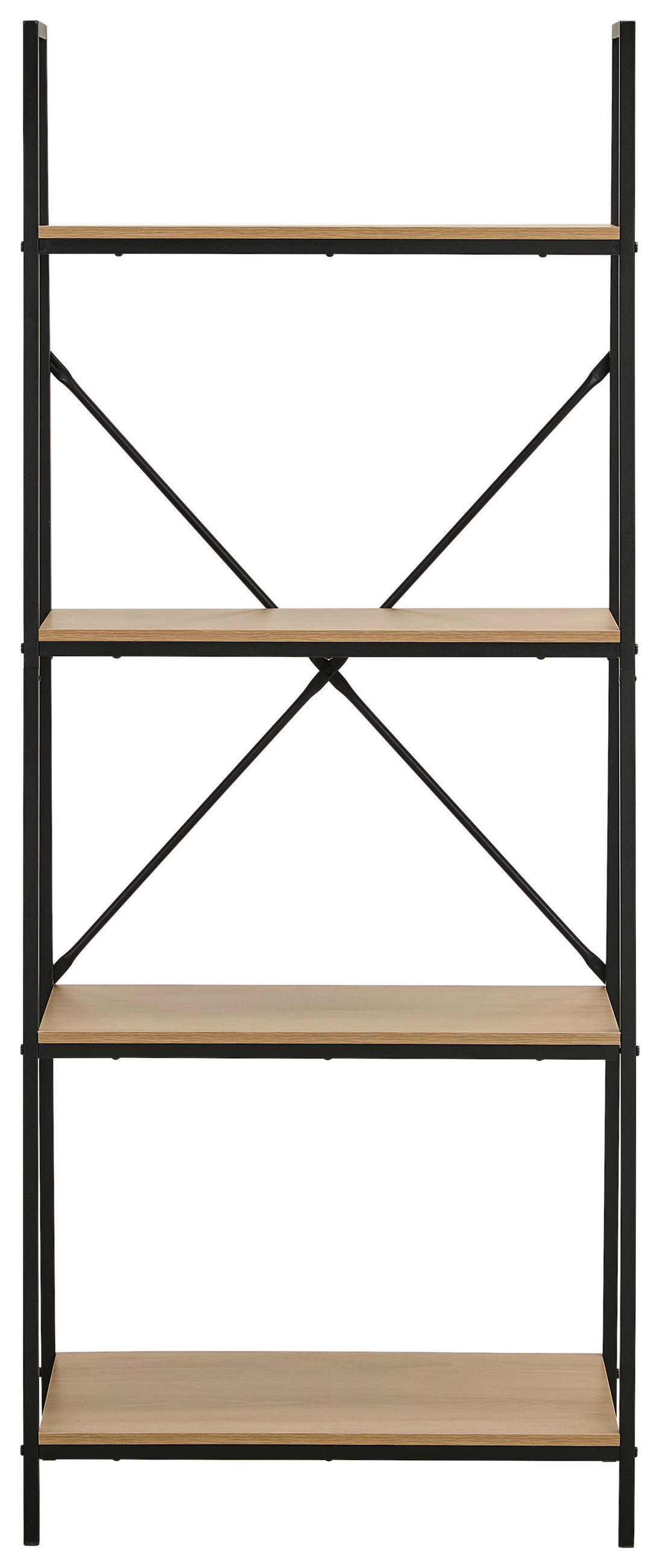 REGAL Naturfarben, Schwarz  - Schwarz/Naturfarben, Basics, Holzwerkstoff/Metall (60,5/148,5/34cm) - Xora