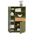 HIGHBOARD Triest Triest Eichefarben, Olivgrün  101/150/42 cm  - Eichefarben/Olivgrün, Design, Glas/Holz (101/150/42cm) - Novel