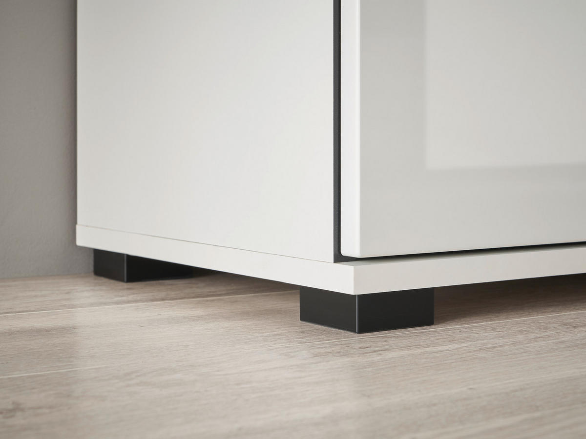 HIGHBOARD  60/126/37 cm  - Weiß Hochglanz/Schwarz, Design, Holzwerkstoff/Kunststoff (60/126/37cm) - Livetastic