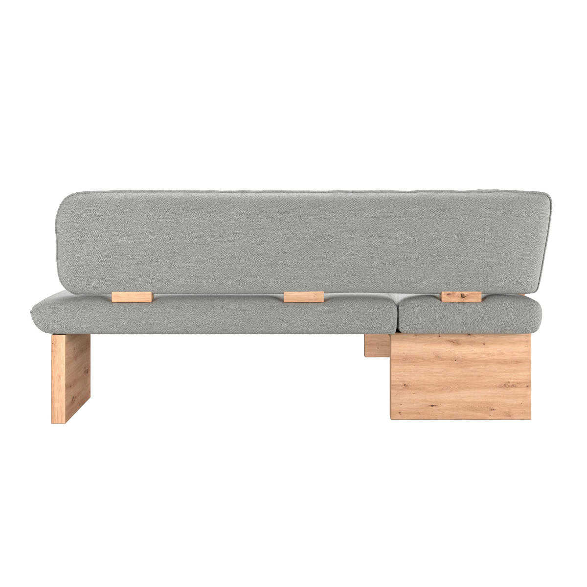 ECKBANK 170/232 cm Webstoff Hellgrau Eiche Sperrholz   - Eichefarben/Hellgrau, KONVENTIONELL, Holz/Textil (170/232cm) - Livetastic