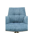 ARMLEHNSTUHL  in Edelstahl Mikrofaser, Leinenoptik  - Blau/Edelstahlfarben, Design, Textil/Metall (59/89,5/63cm) - Novel