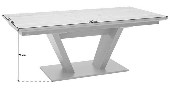 ESSTISCH Eiche furniert rechteckig Edelstahlfarben, Eichefarben - Edelstahlfarben/Eichefarben, Design, Holz/Metall (200/100/76cm) - Dieter Knoll