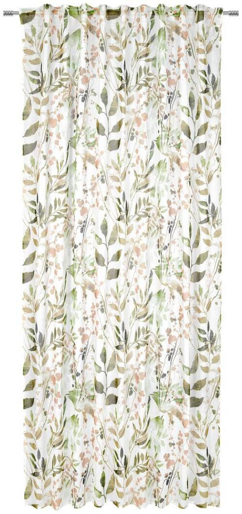 GARDINLÄNGD halvtransparent  - grön, Klassisk, textil (140/245cm) - Esposa