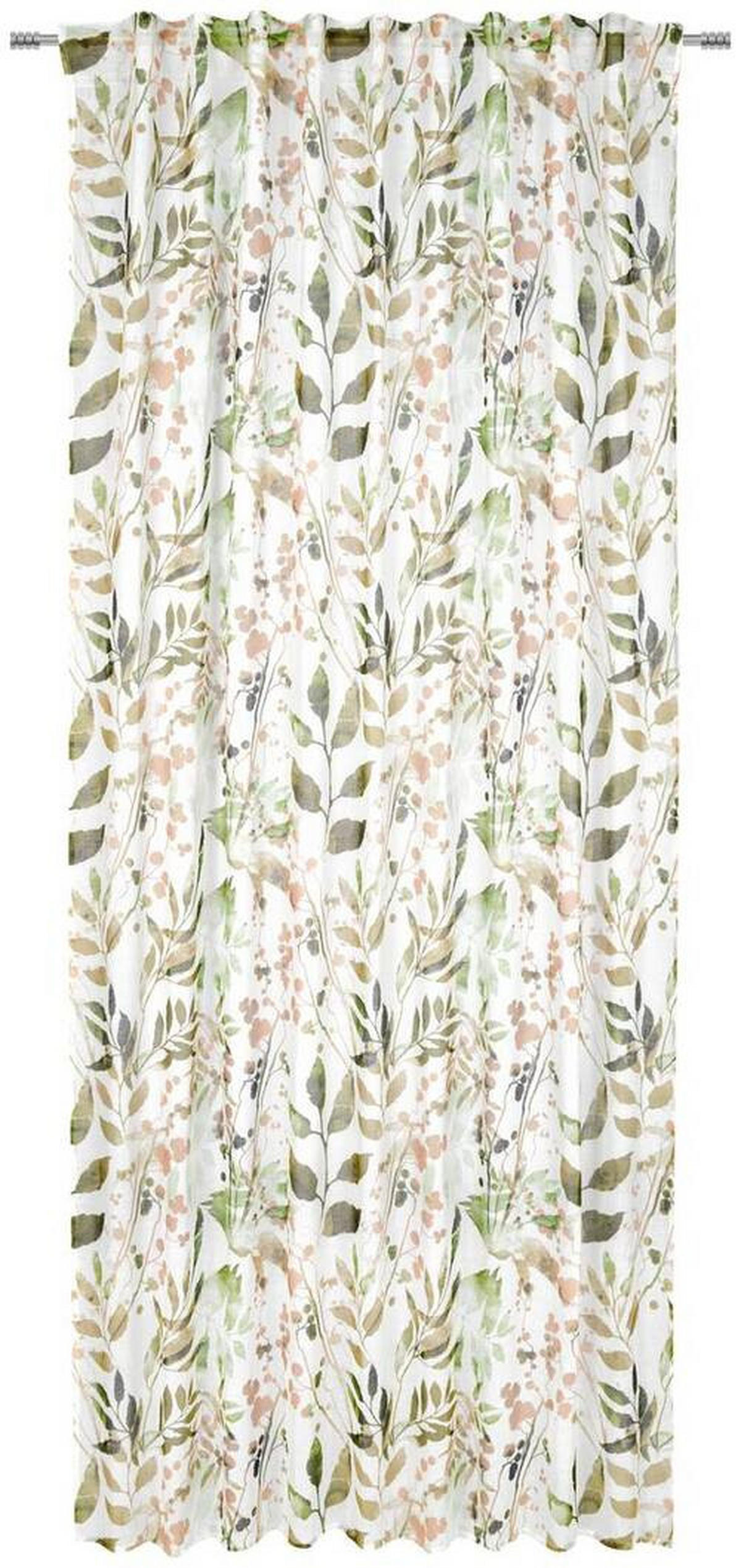 GARDINLÄNGD halvtransparent  - grön, Klassisk, textil (140/245cm) - Esposa