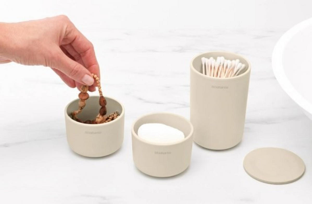 Förvaringsburkar set  - beige, Basics, plast (15.2/11.4/7.6cm) - Brabantia