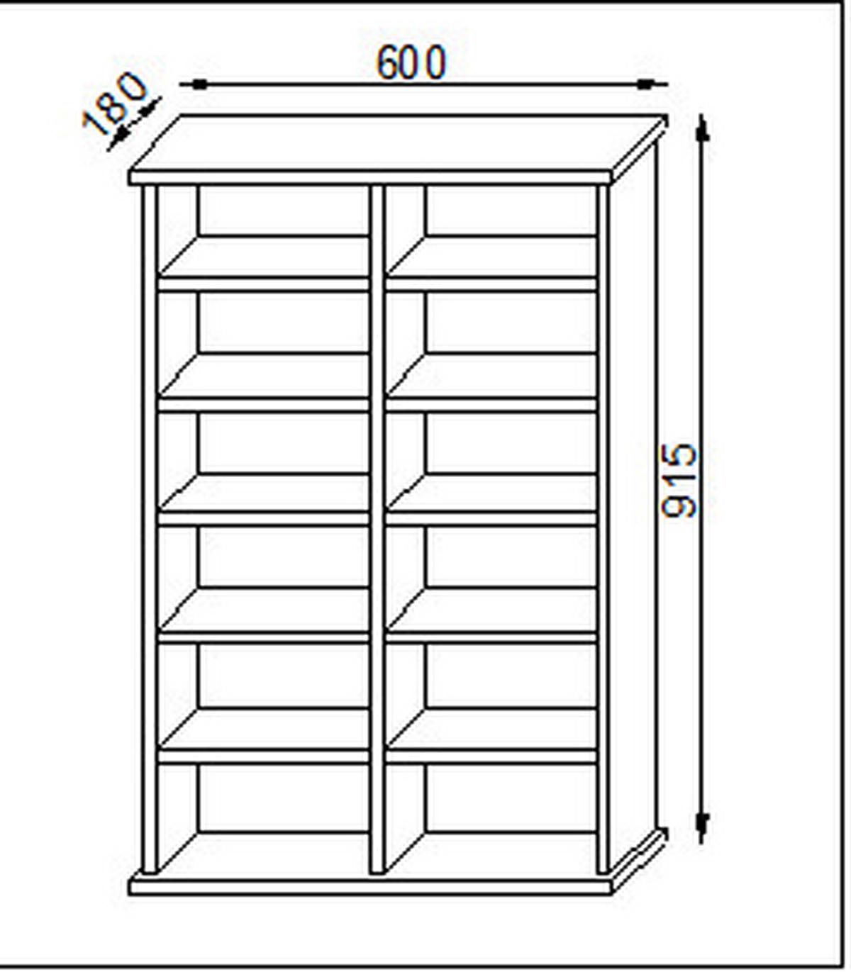 CD-REGAL - Buchefarben, Konventionell, Holzwerkstoff (60/91,5/18cm) - MID.YOU