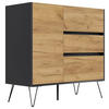 SIDEBOARD Posseik Industrial  in 99/93,6/42 cm  - Elfenbein/Eichefarben, Design, Holzwerkstoff/Metall (99/93,6/42cm) - P & B