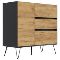SIDEBOARD Posseik Industrial  in 99/93,6/42 cm  - Elfenbein/Eichefarben, Design, Holzwerkstoff/Metall (99/93,6/42cm) - P & B