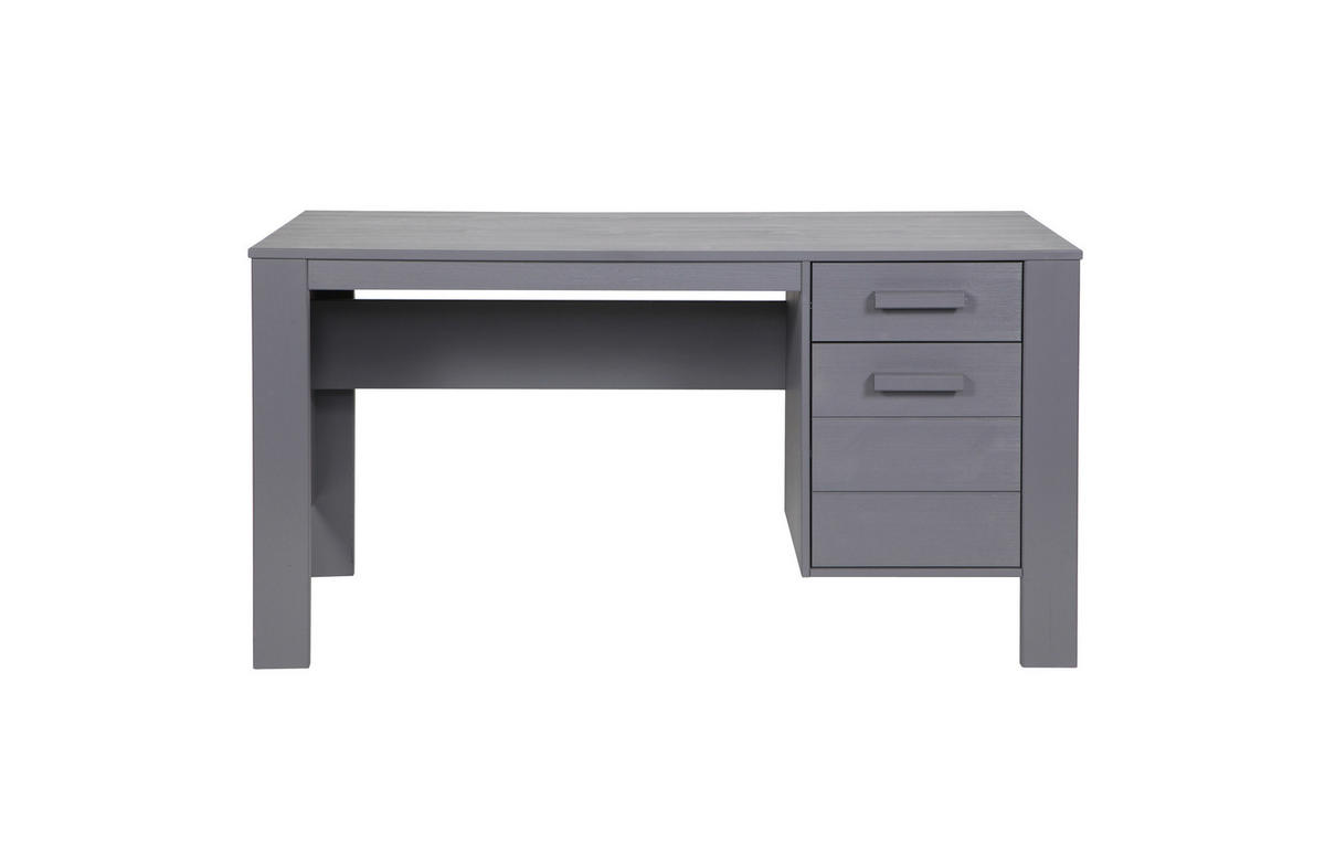 SCHREIBTISCH 141/59/74 cm  in Dunkelgrau  - Dunkelgrau, Design, Holz (141/59/74cm) - Livetastic