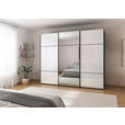SCHWEBETÜRENSCHRANK 301/223/68 cm 3-türig Schwarz, Weiß  - Schwarz/Weiß, KONVENTIONELL, Glas/Holzwerkstoff (301/223/68cm) - Novel