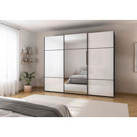 SCHWEBETÜRENSCHRANK  in Schwarz, Weiß  - Schwarz/Weiß, KONVENTIONELL, Glas/Holzwerkstoff (301/223/68cm) - Novel