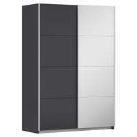 SCHWEBETÜRENSCHRANK Graphitfarben, Silberfarben  - Silberfarben/Alufarben, Modern, Holzwerkstoff/Metall (136/197/61cm) - Rauch Möbel