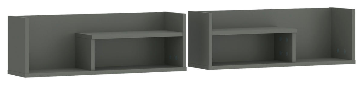 WANDBOARD Grün, Grau, Anthrazit  - Anthrazit/Grau, Design, Holzwerkstoff (140/24/22cm) - Carryhome