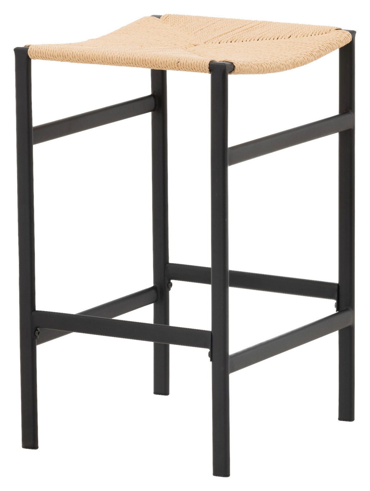BARPALL SET i svart, beige  - beige/svart, Design, metall/trä (45/66/40cm) - Livetastic