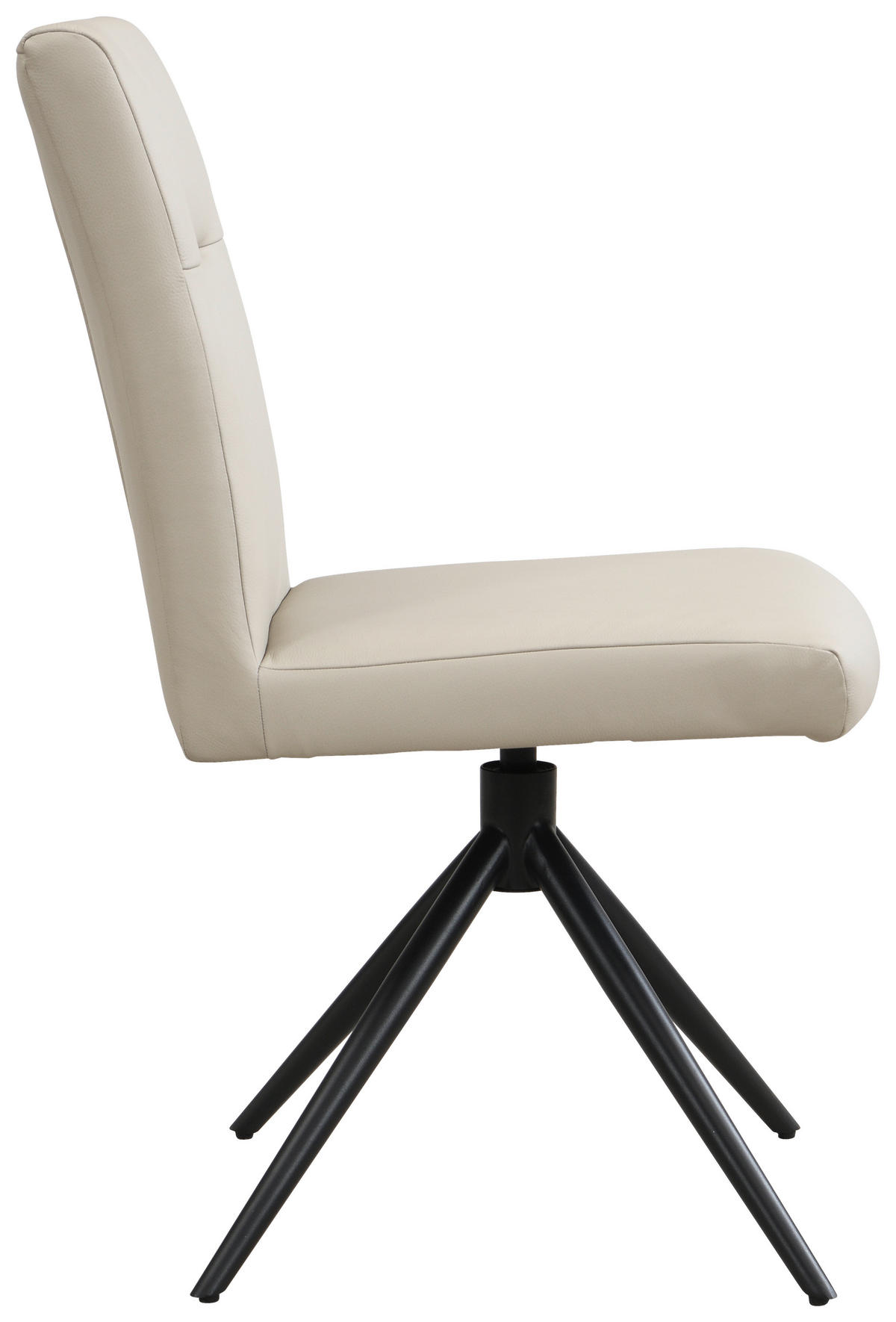 STUHL Echtleder Schwarz, Beige  - Beige/Schwarz, Trend, Leder/Metall (47/89/62cm) - Novel