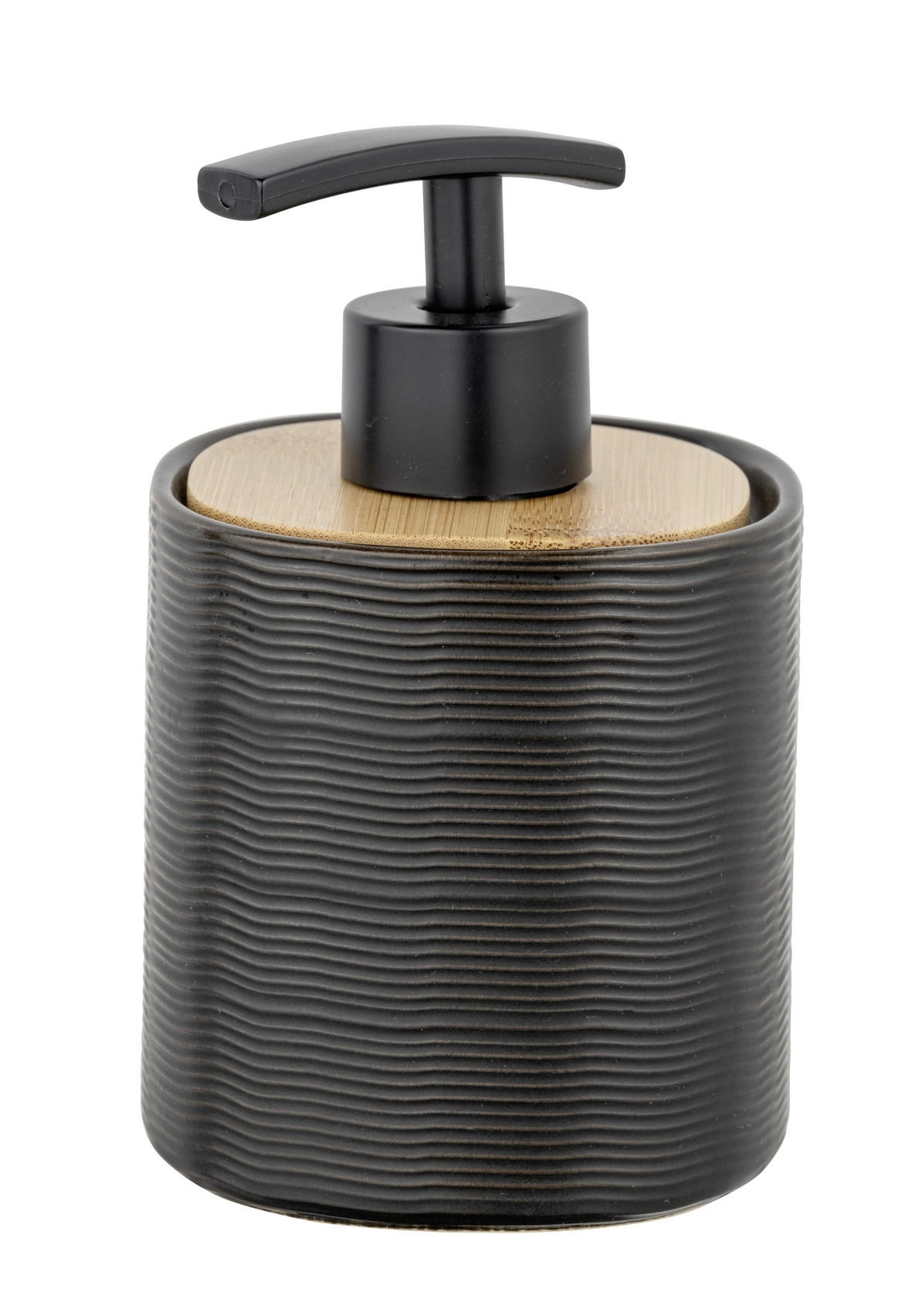 SEIFENSPENDER  - Schwarz/Naturfarben, KONVENTIONELL, Holz/Keramik (9/14/9cm) - Schöner Wohnen