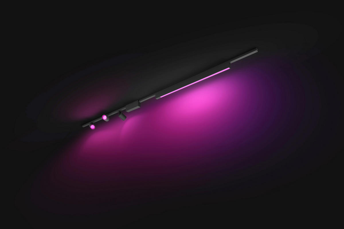 SCHIENENSYSTEM Perifo 12,8/2,6/271,5 cm   - Schwarz, Basics, Metall (12,8/2,6/271,5cm) - Philips HUE