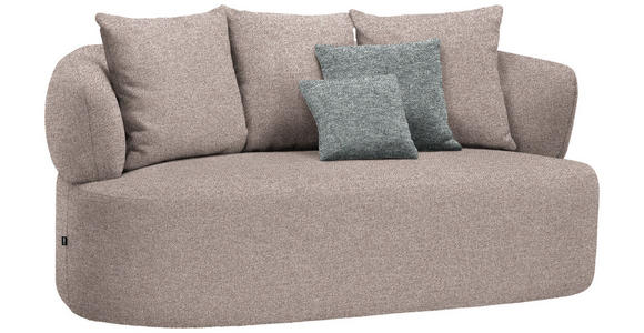 2-SITZER-SOFA in Flachgewebe Hellbraun  - Hellbraun/Schwarz, MODERN, Kunststoff/Textil (177/86/105cm) - Hom`in