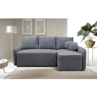 ECKSOFA in Struktur, Bouclé Grau  - Schwarz/Grau, Design, Kunststoff/Textil (209/143cm) - MID.YOU