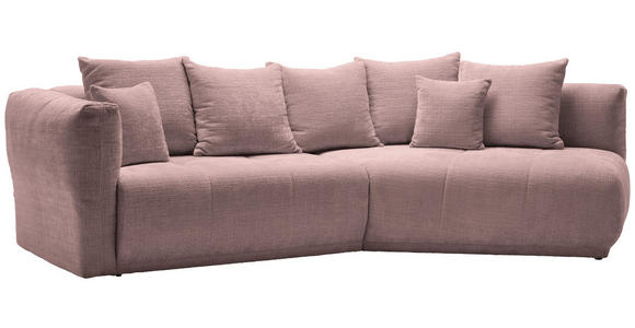 ECKSOFA Rosa Chenille  - Schwarz/Rosa, MODERN, Kunststoff/Textil (315/180cm) - Hom`in