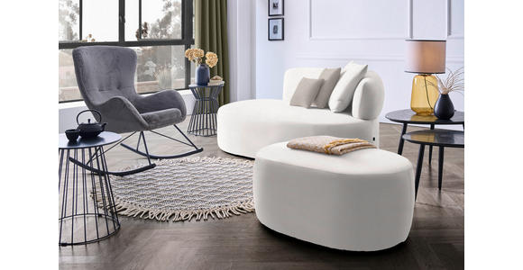 RÉCAMIERE in Plüsch Creme, Greige - Greige/Creme, MODERN, Kunststoff/Textil (166/86/105cm) - Hom`in