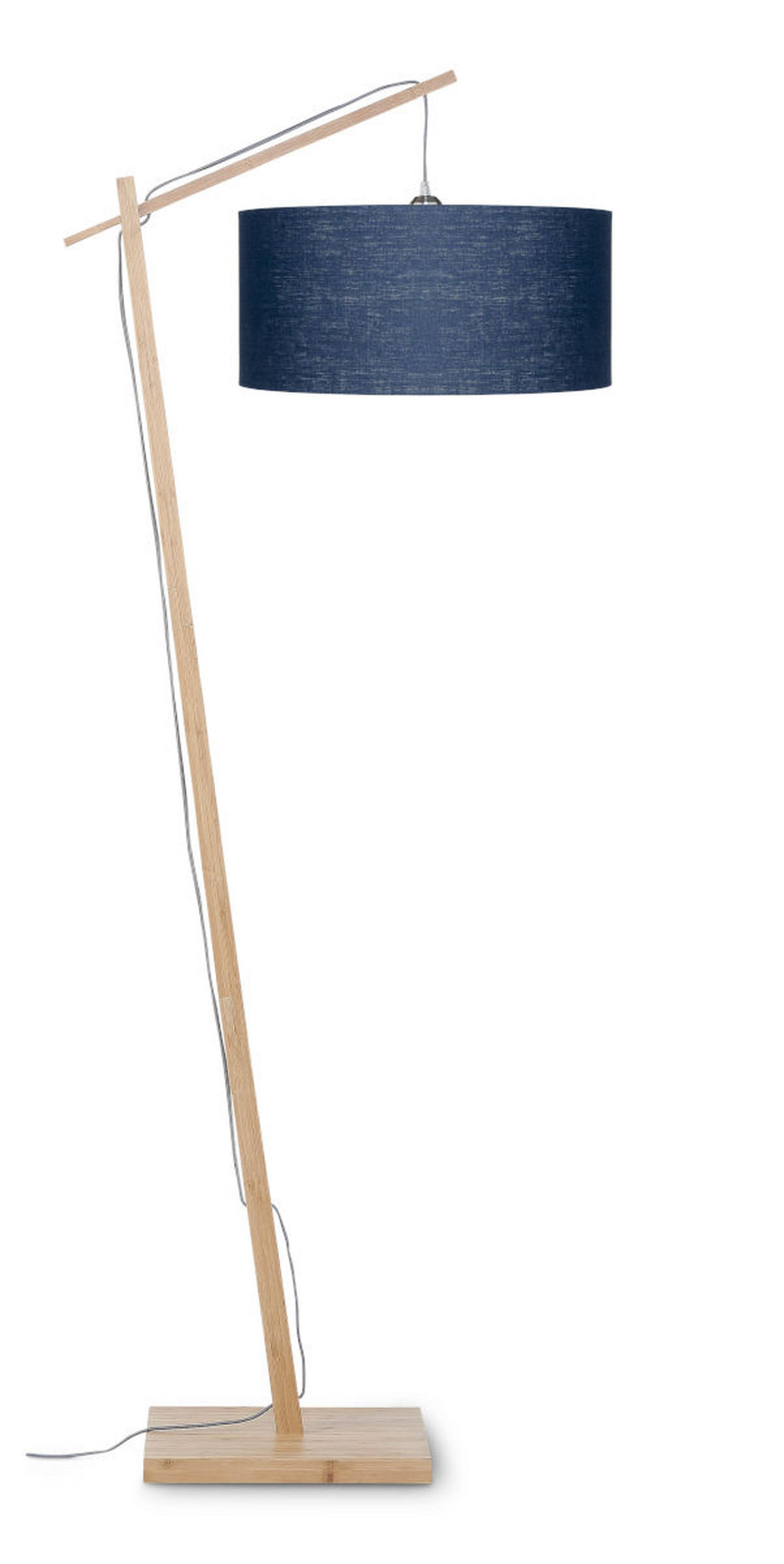 GOLVLAMPA Andes 70/176 cm    - blå/naturfärgad, Design, trä/textil (70/176cm) - Good & Mojo