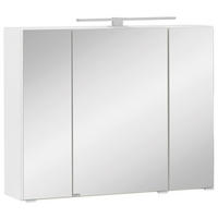 Dulap Cu Oglindă 80/64/20 cm  - alb/culoare crom, Konventionell, sticlă/metal (80/64/20cm) - Held