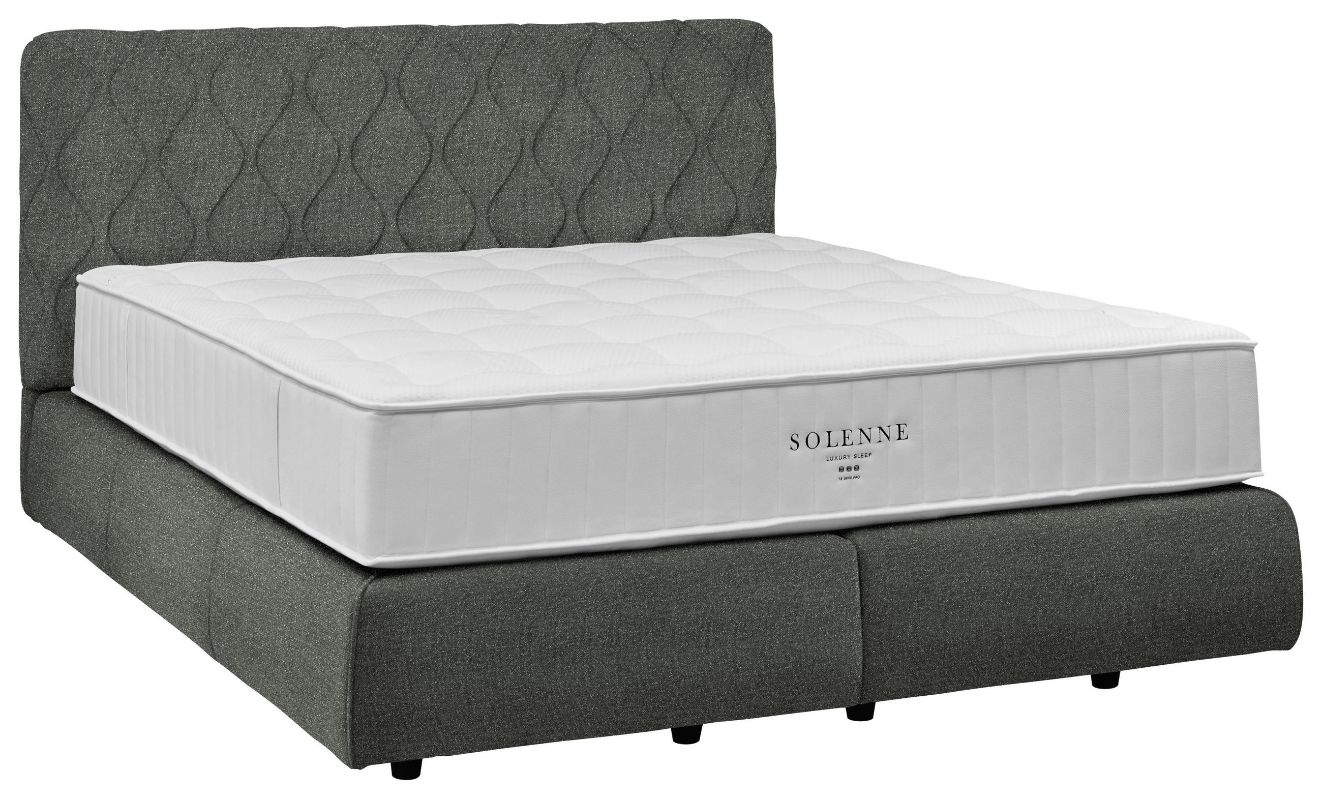 BOXSPRINGBETT 180/200 cm  Grau  - Schwarz/Grau, Design, Kunststoff/Textil (180/200cm) - Johann Jakob