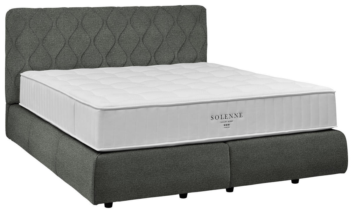 BOXSPRINGBETT 180/200 cm  in Grau  - Schwarz/Grau, Design, Kunststoff/Textil (180/200cm) - Johann Jakob