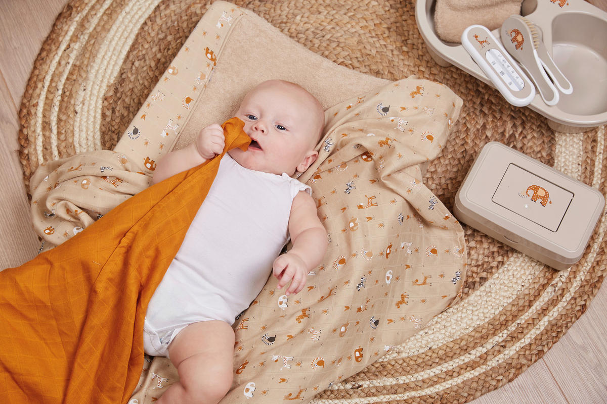 BABYKAMM UND BÜRSTE 2tlg. STEPPE  - Taupe, Basics, Kunststoff (23/12,5/3cm) - Bebe Jou