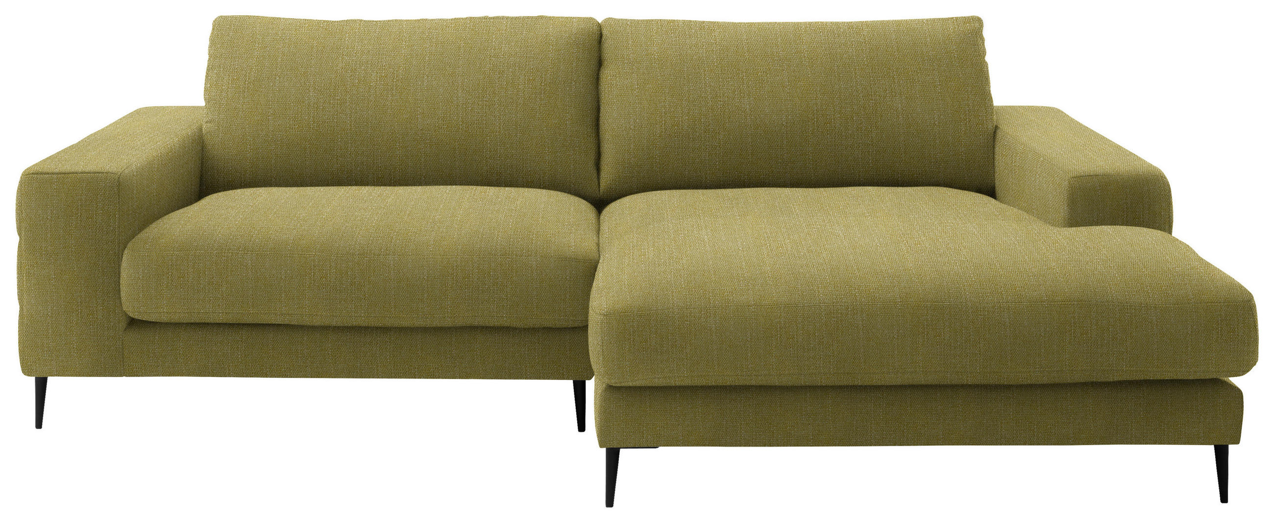 ECKSOFA in Flachgewebe Hellgrün  - Schwarz/Hellgrün, Design, Textil/Metall (253/177cm) - Dieter Knoll