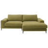 ECKSOFA in Flachgewebe Hellgrün  - Schwarz/Hellgrün, Design, Textil/Metall (253/177cm) - Dieter Knoll