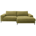 ECKSOFA - Schwarz/Hellgrün, Design, Textil/Metall (253/177cm) - Dieter Knoll